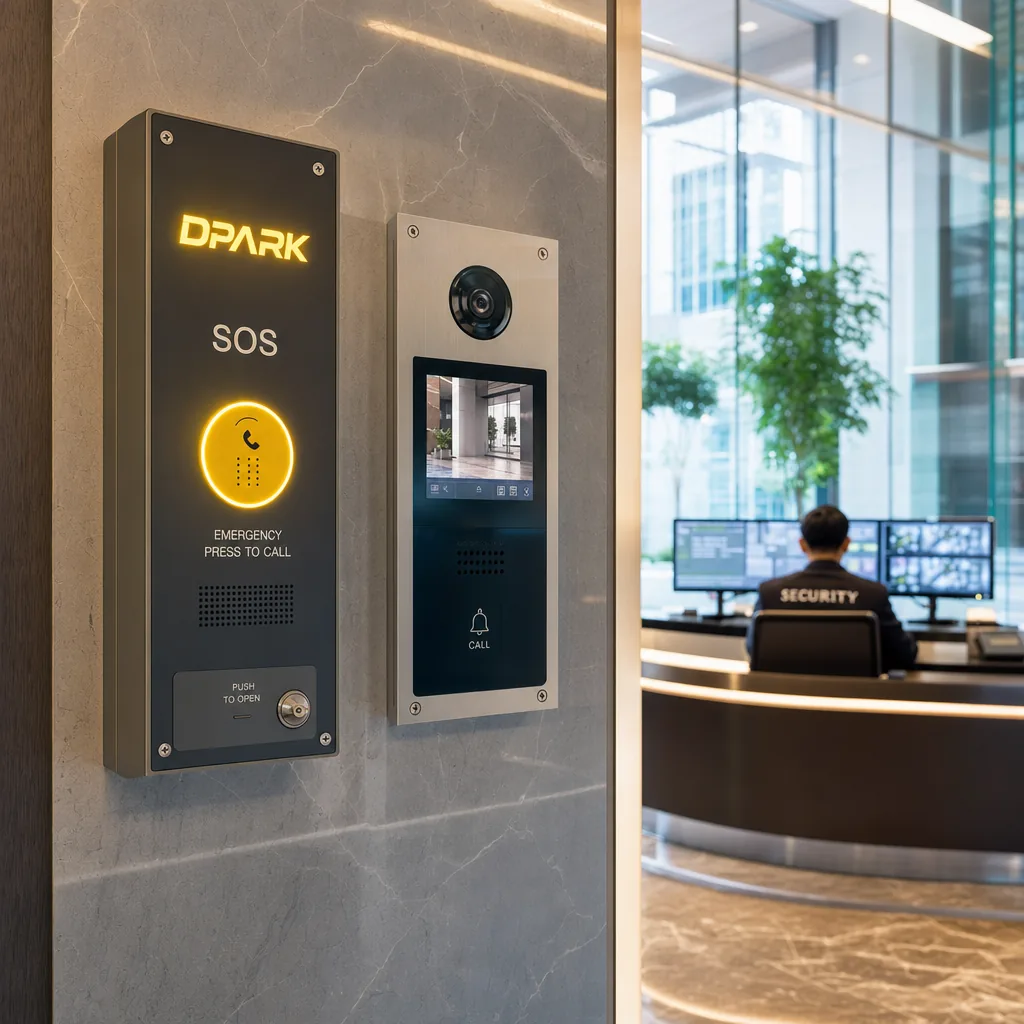 ระบบ SOS DPARK — Call Point + IP Intercom Panel ติดตั้งใน lobby อาคาร