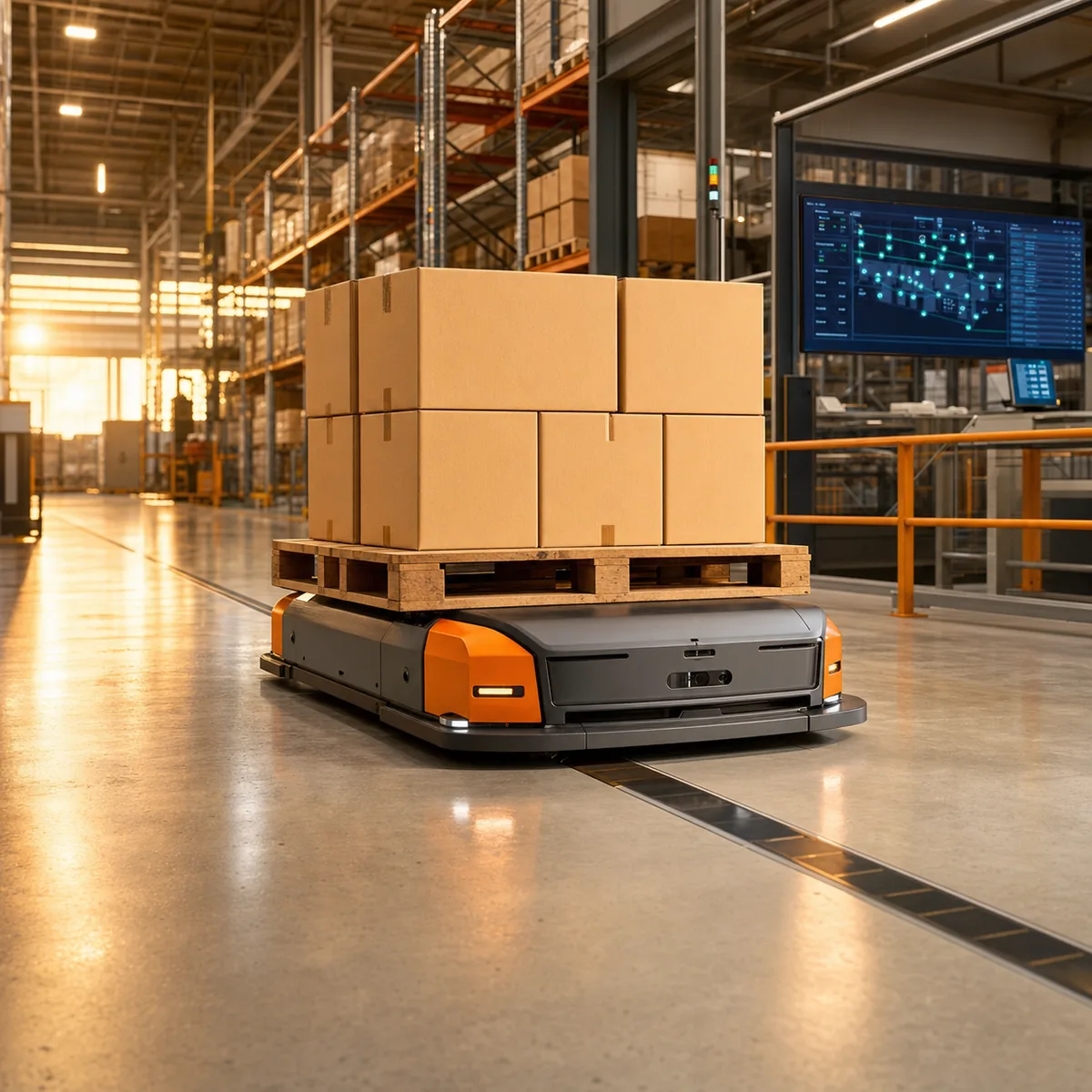 AGV Robot SI โรงงาน คลังสินค้า ไลน์ผลิต Dolly Solutions