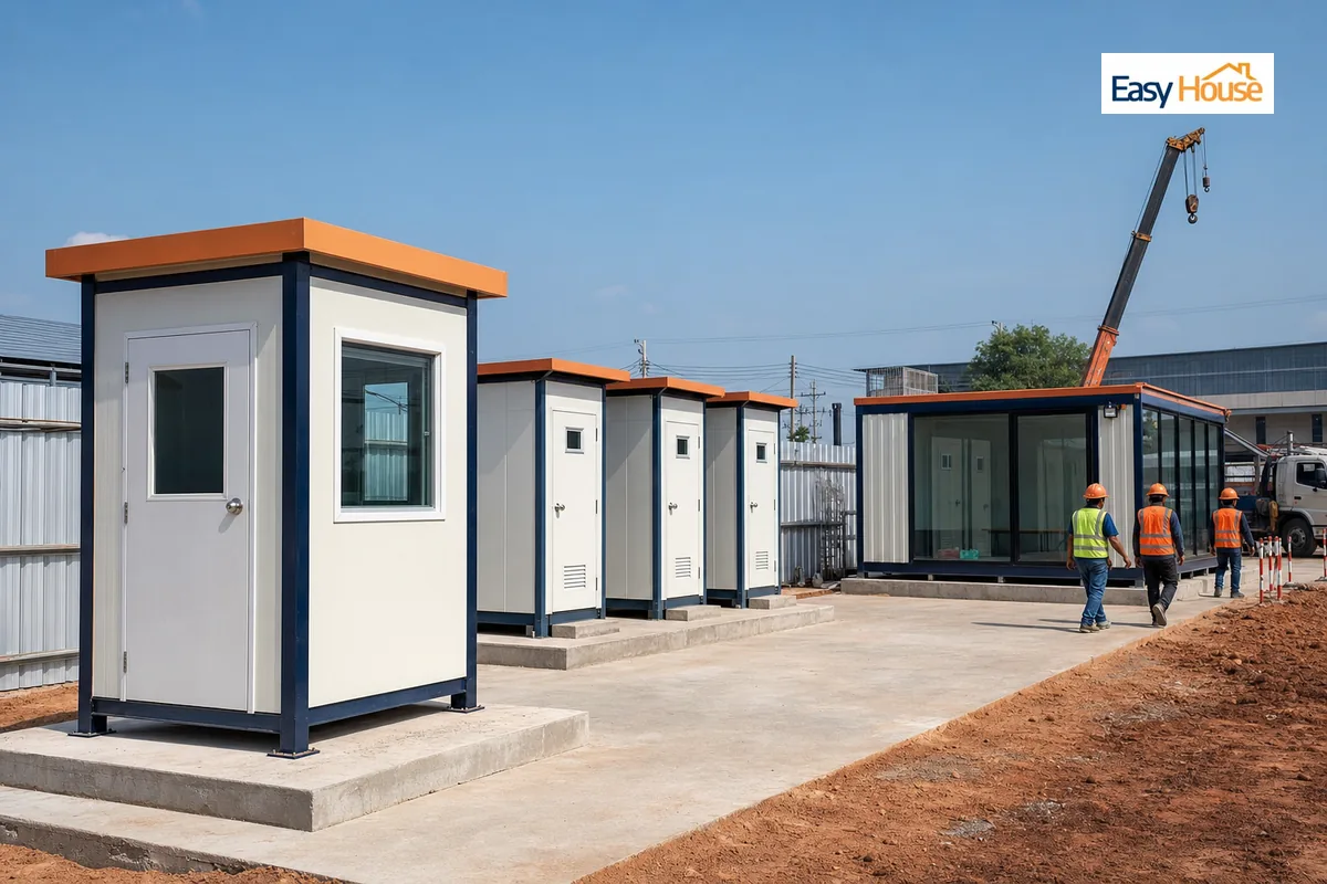 อาคารโมดูลาร์สำเร็จรูป TheEasyHouse — ป้อมยาม ห้องน้ำสำเร็จรูป และออฟฟิศแคปซูล ติดตั้งที่ไซต์งานในประเทศไทย