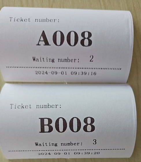 กระดาษบัตรคิวแบบ 3 ช่องบริการ