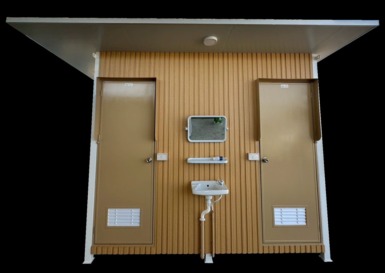 TEH-TL11x2:ห้องน้ำสำเร็จรูปห้องคู่ ลายไม้ รุ่นนวลไม้