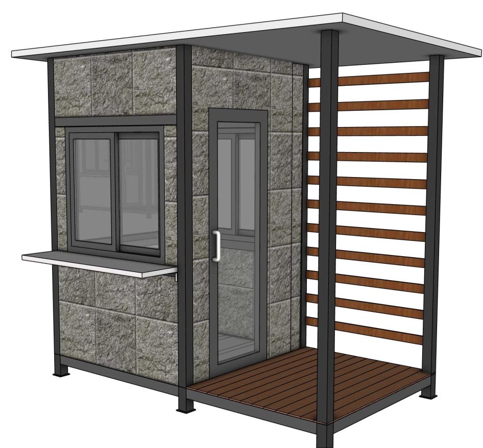 TEH-GB21-3015:ป้อมยามสำเร็จรูป+ที่นั่งพักคอย Guard Booth GB21