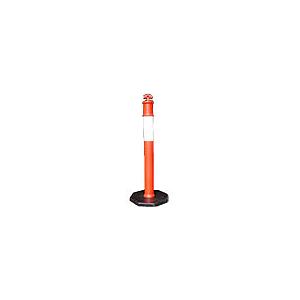 เสาหลักอ่อน เสาล้มลุก T-top Bollard (PE Warning Post & Rubber Base)