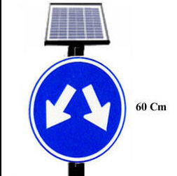 ป้ายเตือนหัวเกาะกลางถนน+Solar