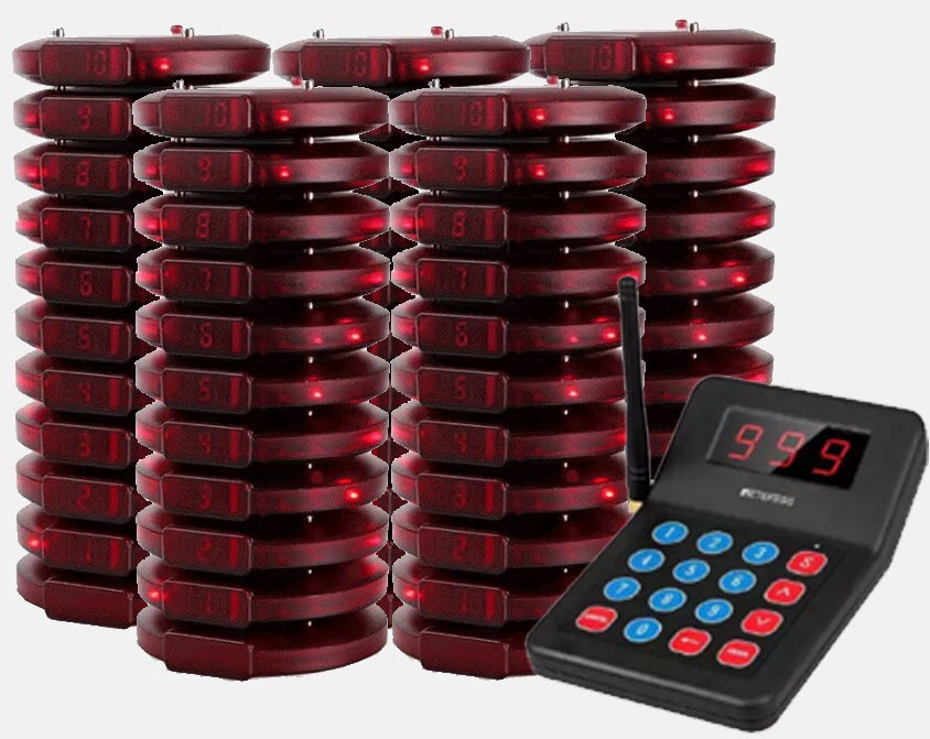 เครื่องเรียกคิว Q Wireless Pager แบบกลม ชุด50