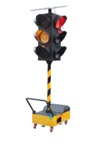 TE-TL-PTS300-01:ไฟจราจร 300mm Solar Cell เสา มีล้อ