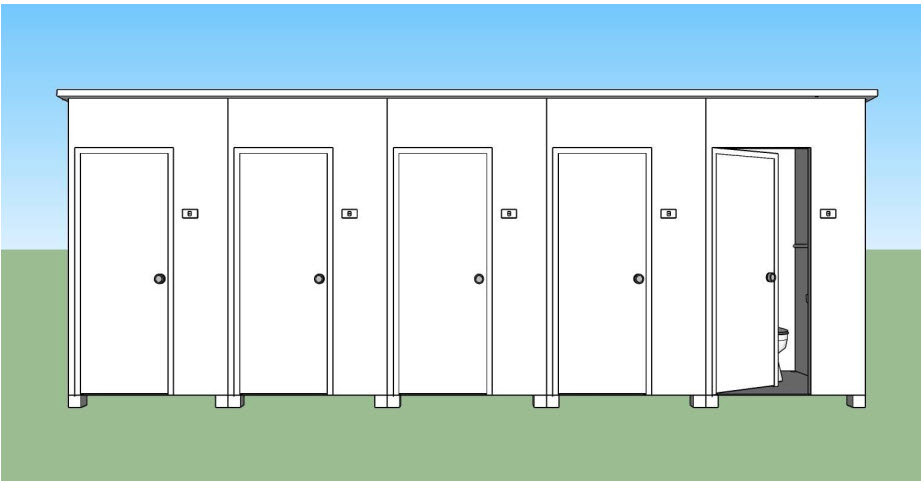 ห้องน้ำสำเร็จรูป 4ตู้ Public Restroom