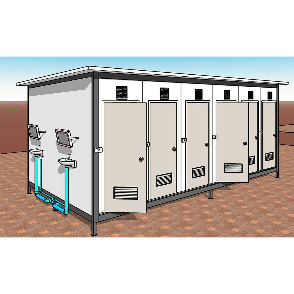 TEH-TL05-12:ห้องน้ำ ห้องอาบน้ำสำเร็จรูป 12 ห้อง Toilet