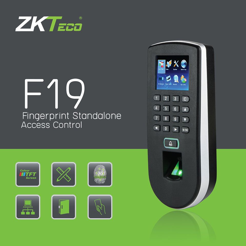 ACS-F19 เครื่องสแกนนิ้ว ZK-F19 Fingerprint 3000 Records 30K Wiegand TCP/IP