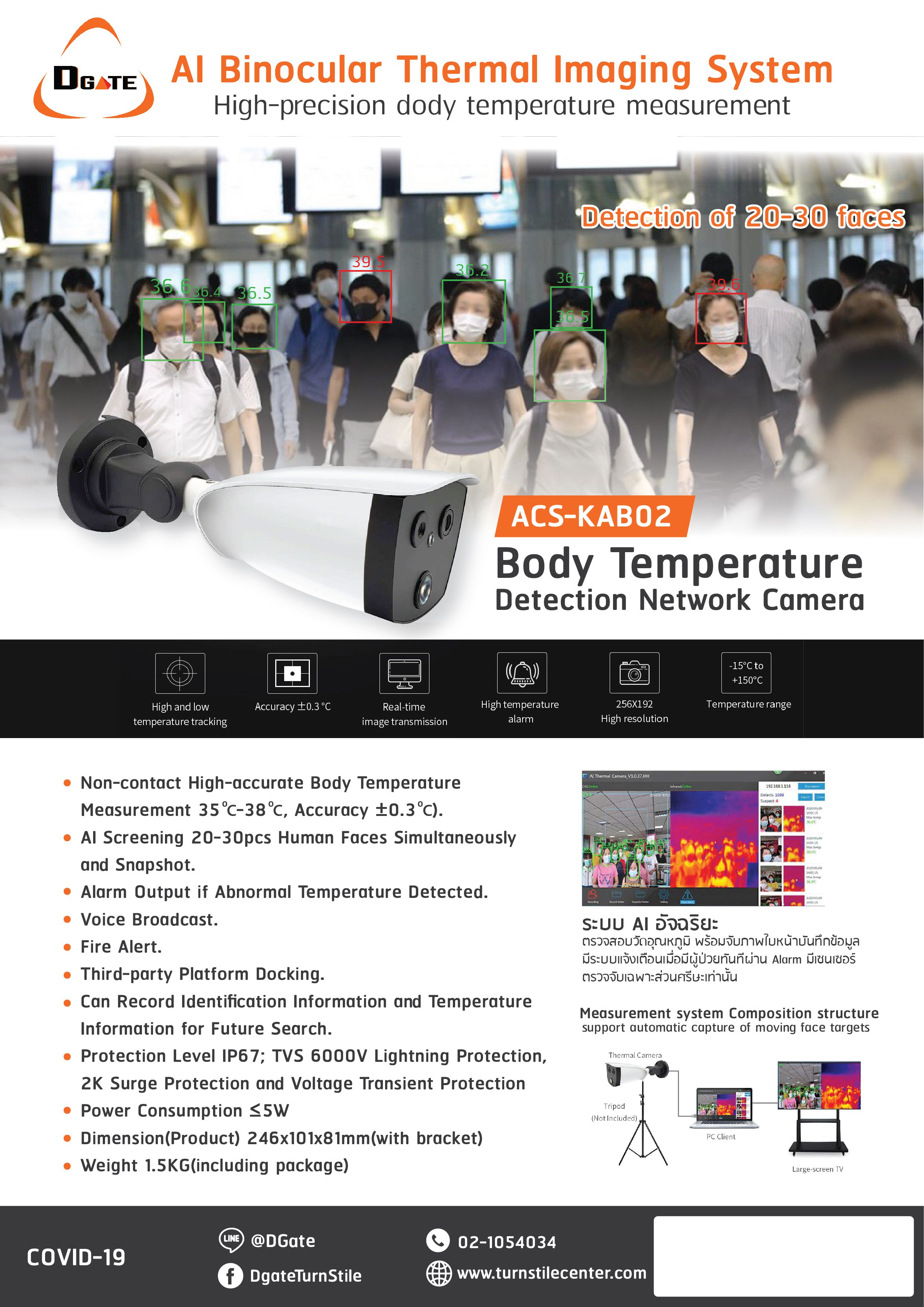 ACS-KAB02 Body Temperature Detection Network Camera