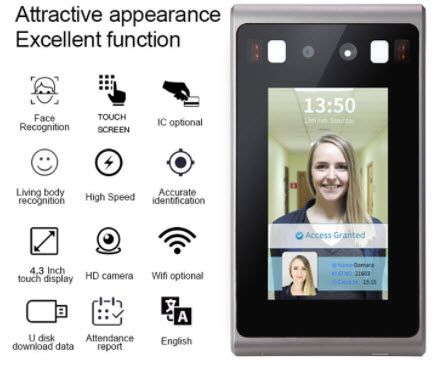 ACS-FR-HG12 Face Recognition ลงเวลา + เปิดประตู Multi-mode Verification