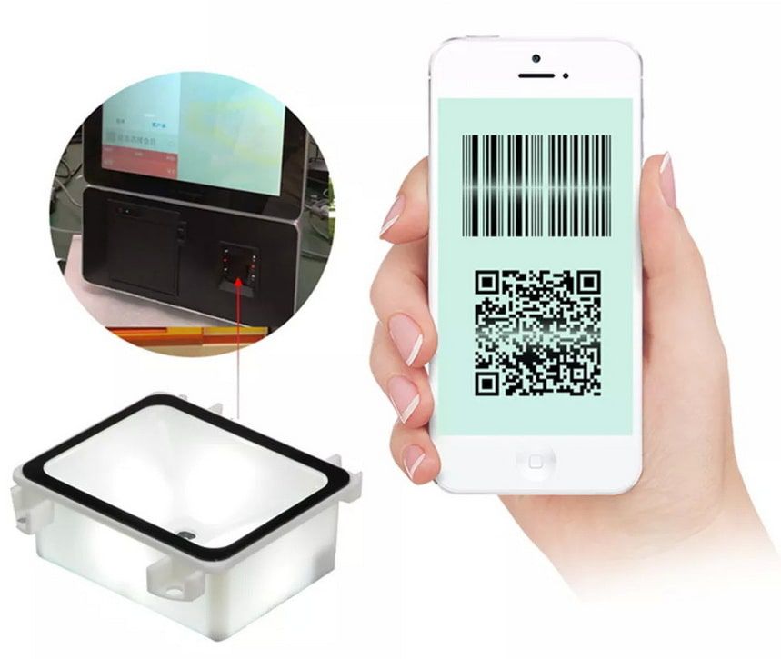 ACS-QR02 หัวอ่าน QR Code แบบฝังผนัง 2D Barcode Wiegand 26 USB Wall-mount