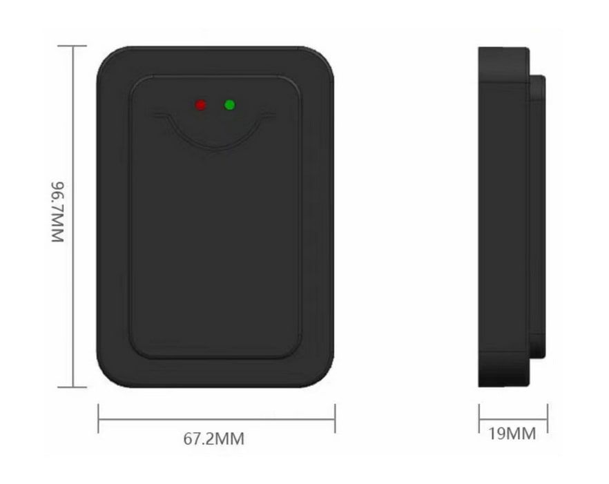 เซนเซอร์รถ แบบ Radar สีดำทรงสี่เหลี่ยมพร้อมไฟสถานะสีเขียวและแดง สำหรับติดตั้งกันไม้ตีรถ Anti fall