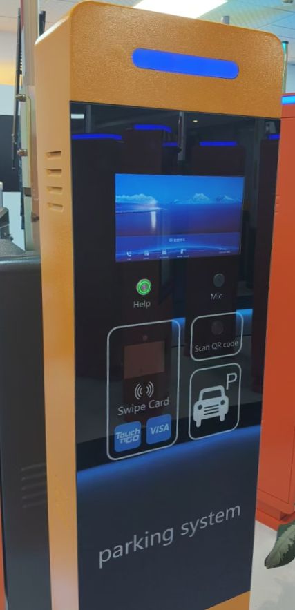ตู้สแกนบัตร QR ทางออก ลานจอดรถ+จอจ่ายเงิน QR