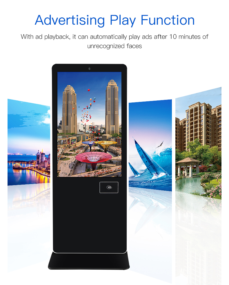 Face Recognition 42" Mega Display Lobby Touch Attendance + Door