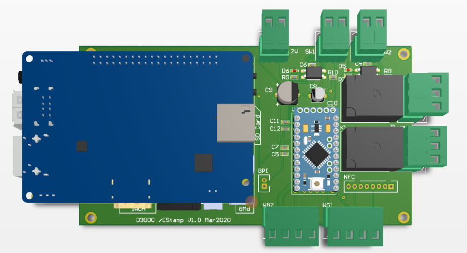กล่องควบคุมไม้กั้นรถ Dpark D3000 TCP/IP 4-Door Wiegand Board