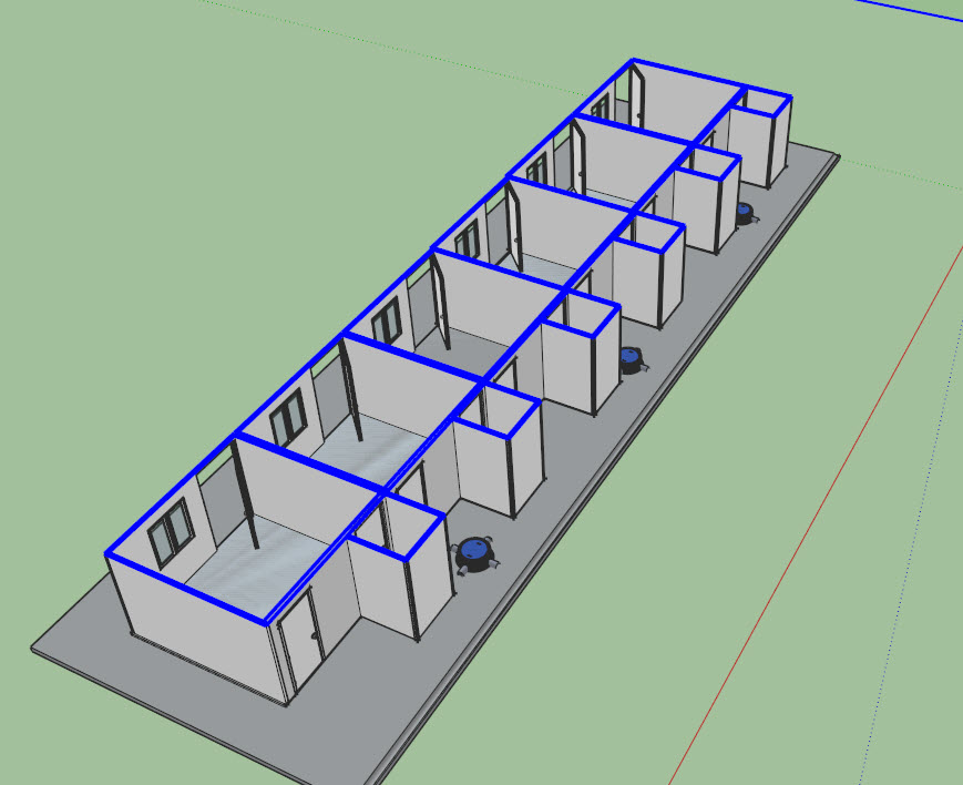 บ้านพักคนงาน แบบห้องแถว 3.6*3.6
