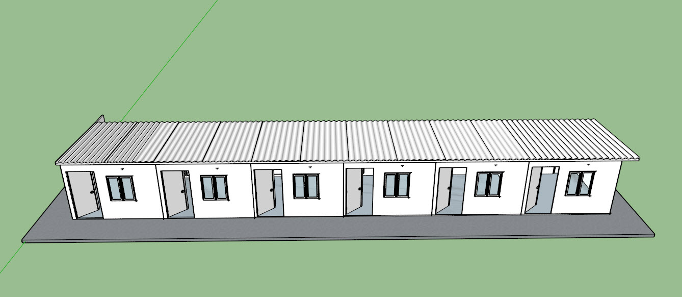 บ้านพักคนงาน แบบห้องแถว 3.6*3.6
