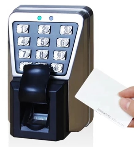 Card + Fingerprint + Password 3-in-1 Reader Standalone Metallic