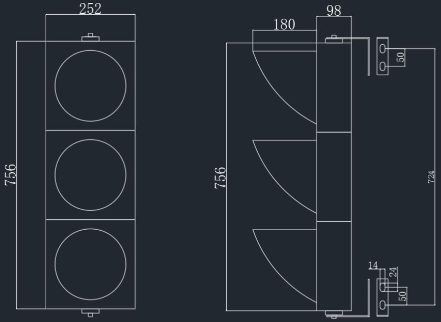 ขนาดไฟจราจรนับถอยหลัง