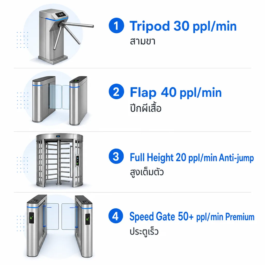 4 ประเภท Turnstile comparison