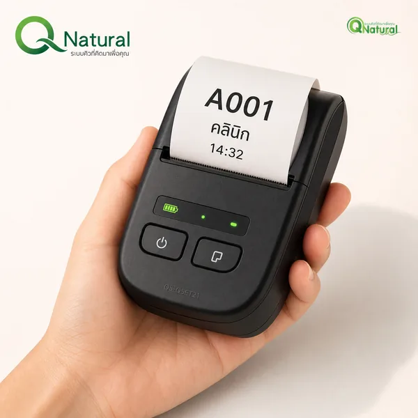QS-QSET21 เครื่องพิมพ์ตั๋วคิวแบบพกพา ขนาดมือถือ มีแบตเตอรี่ในตัว — Dolly Solutions