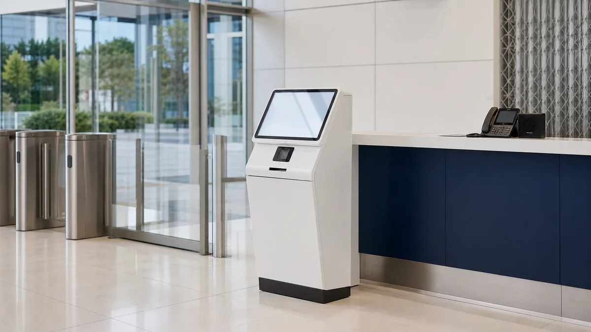 ตู้ Self-Service Kiosk ภายในพื้นที่บริการพร้อมระบบโทรศัพท์ IP