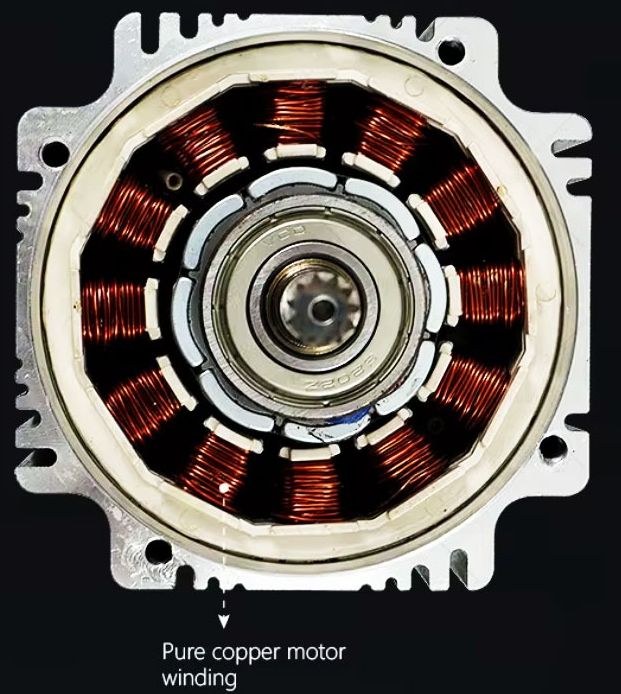 โครงสร้างขดลวดทองแดงแท้ Pure Copper Motor Winding มอเตอร์ DC 24V 200W สำหรับ CP-CPG500