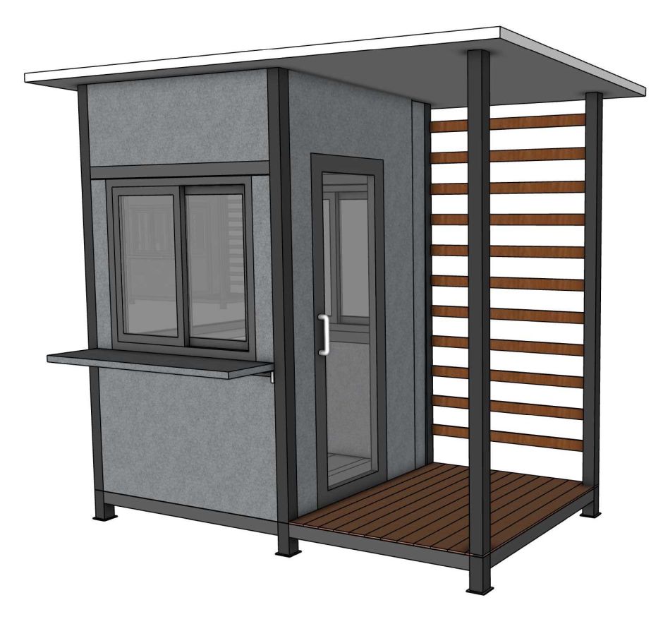 TEH-GB21-3015:ป้อมยามสำเร็จรูป+ที่นั่งพักคอย Guard Booth GB21