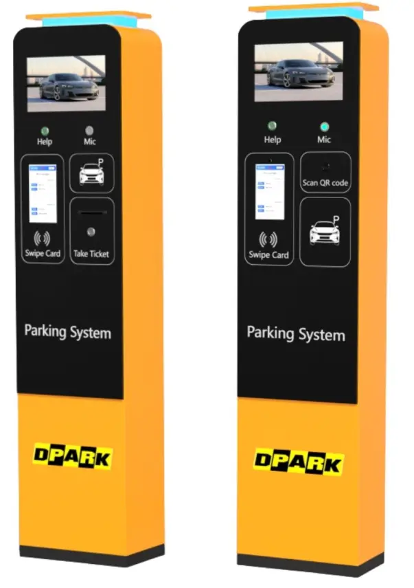 ตู้สแกนบัตร QR ทางออก ลานจอดรถ+จอจ่ายเงิน QR