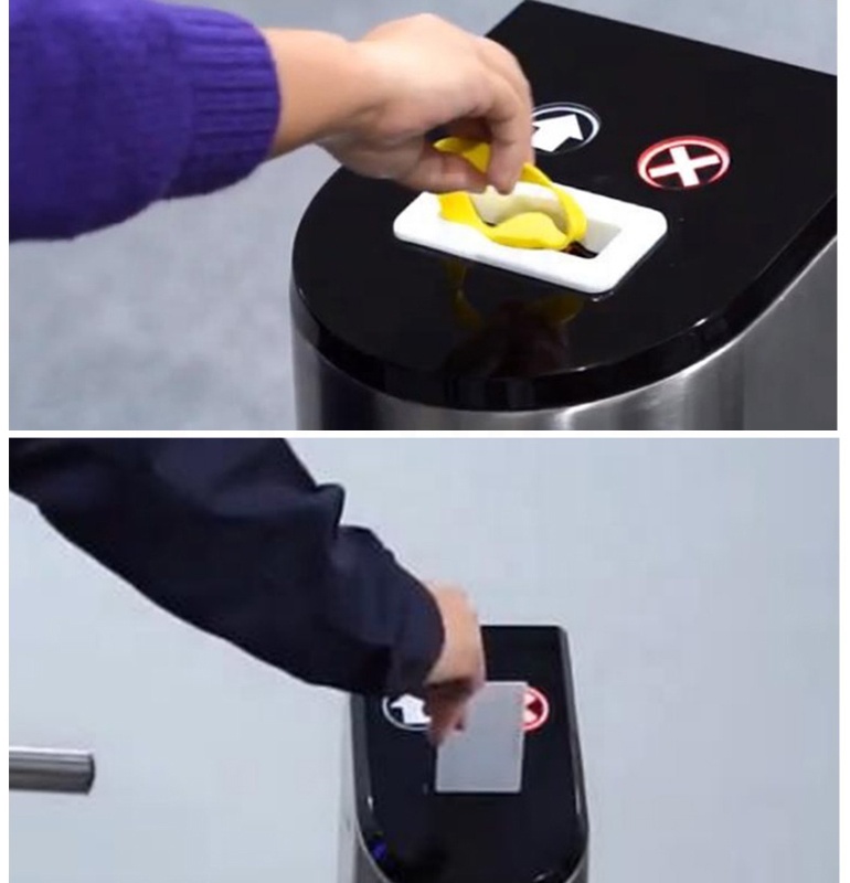 เครื่องรับบัตรและสายรัดข้อมือ RFID อัตโนมัติ สแตนเลส 304