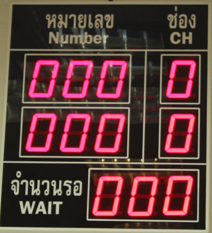 ป้ายแสดงผลคิวรวมแบบ Segment  Queue Display