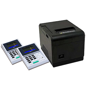ชุดระบบคิว 2 ช่องบริการ  Queue printer + Caller