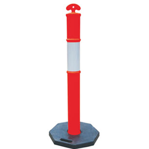 เสาหลักอ่อน เสาล้มลุก T-top Bollard (PE Warning Post & Rubber Base)