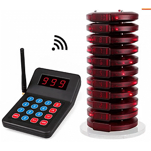 เครื่องเรียกคิว Wireless Pager แบบกลม ชุด10