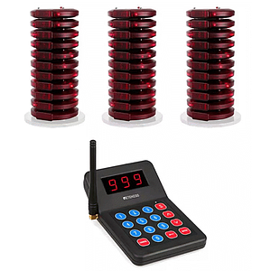 เครื่องเรียกคิว Q Wireless Pager แบบกลม ชุด30