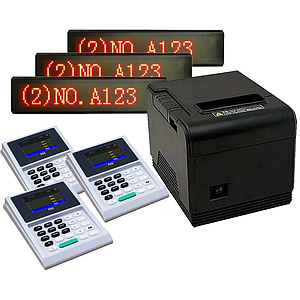 ชุดระบบคิว 3ช่องบริการ+ป้ายไฟ Queue printer+Display 3 Counter