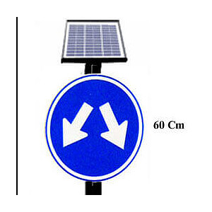 ป้ายเตือนหัวเกาะกลางถนน+Solar