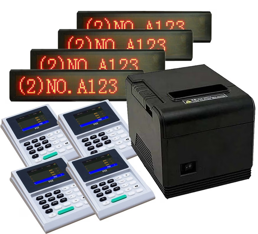 ชุดระบบคิว 4ช่องบริการ+ป้ายไฟ