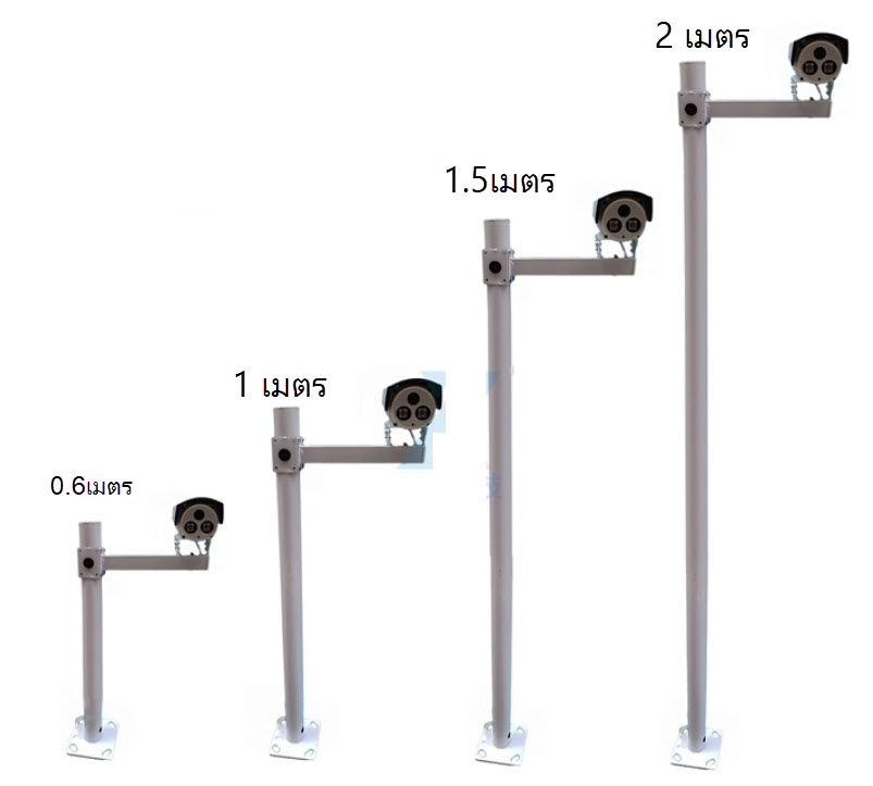 เสากล้อง CCTV ขายึดตั้งพื้น 100-120cm เหล็กกัลวาไนซ์ Heavy-duty Bolt-on