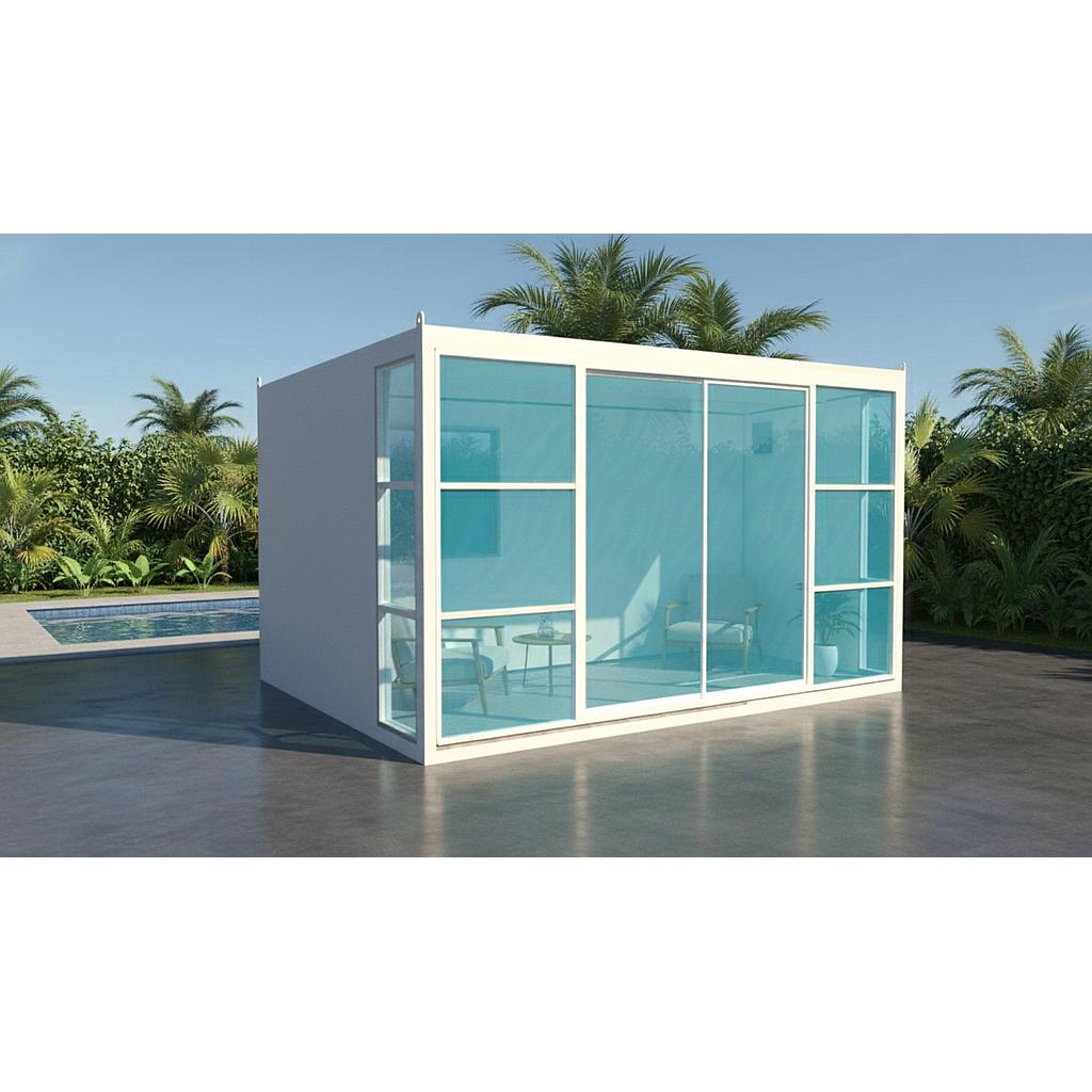 TEH-CH08:ออฟฟิศสำเร็จรูป สำนักงานผนังกระจก 6x3