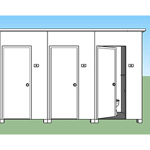 ห้องน้ำสำเร็จรูป 3ตู้ Public Restroom