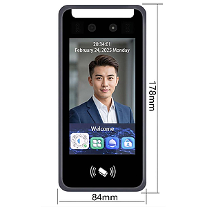 เครื่องสแกนใบหน้า+ทาบบัตร 5นิ้ว Face Recognition กันน้ำ