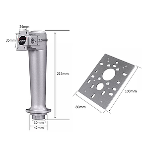 ขาตั้งเครื่องสแกนใบหน้า สูง 207 มม. สำหรับ Turnstile และเคาน์เตอร์