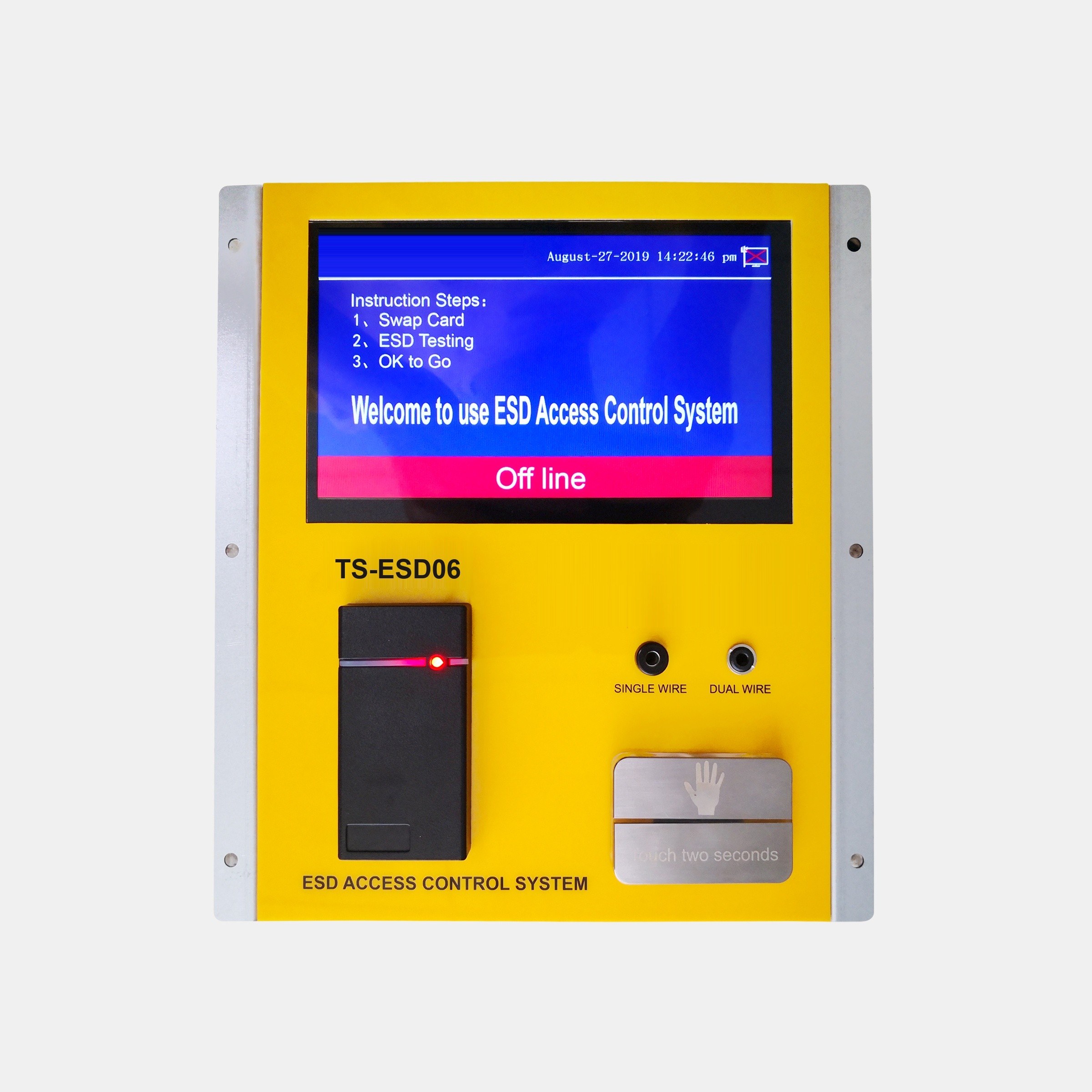 TS-ESD06 เครื่องทดสอบไฟฟ้าสถิตย์ ESD Access Control จอสัมผัส 7 นิ้ว